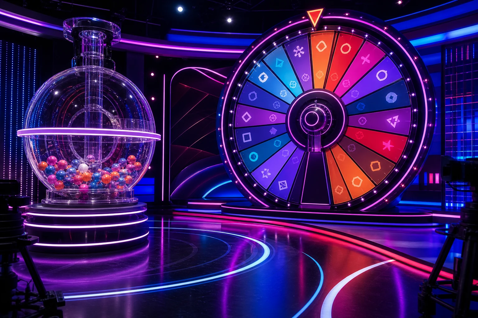 Colourful online live casino game show with a presenter