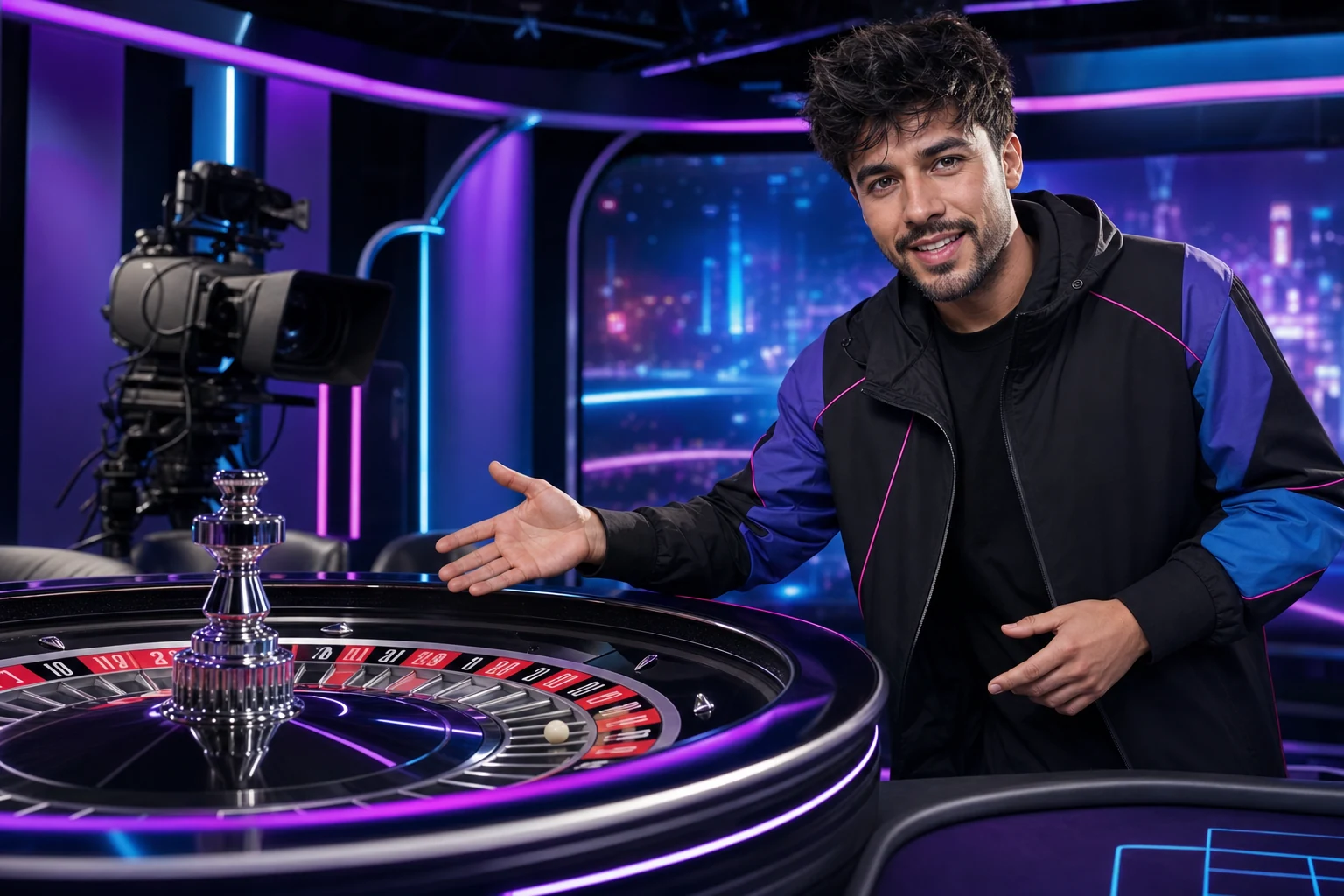 Online live roulette table with a professional dealer